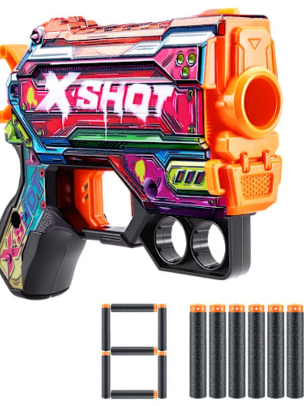 Zuru X-Shot Skins Menace Foam Dart Blaster 8 Darts Brand New
